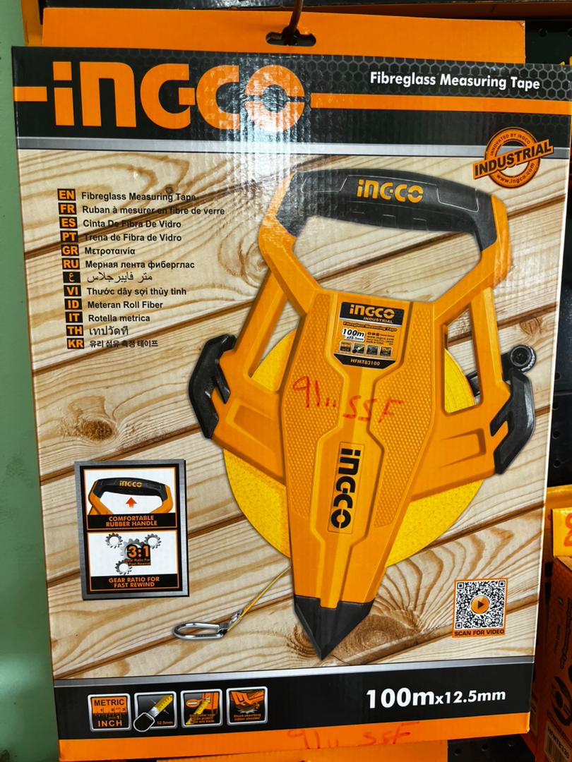 Ruban à mesurer Fiberglass 100 m × 12.5 mm
